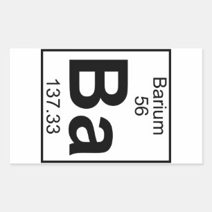 Sticker Rectangulaire Élément 056 - Ba - Barium (plein)