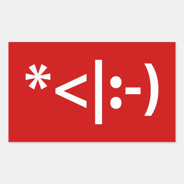 Sticker Rectangulaire Elfe de Noël Emoticon Xmas ASCII Texte Art (Devant)