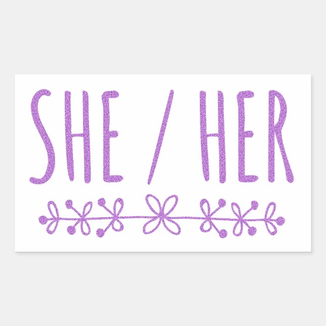 Sticker Rectangulaire Elle Son joli design fleuri lavande (Devant)