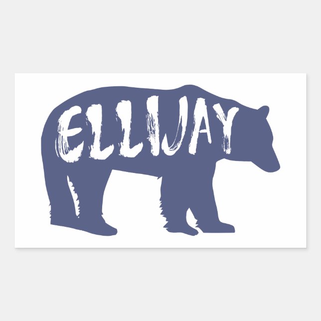 Sticker Rectangulaire Ellijay Georgia Bear (Devant)