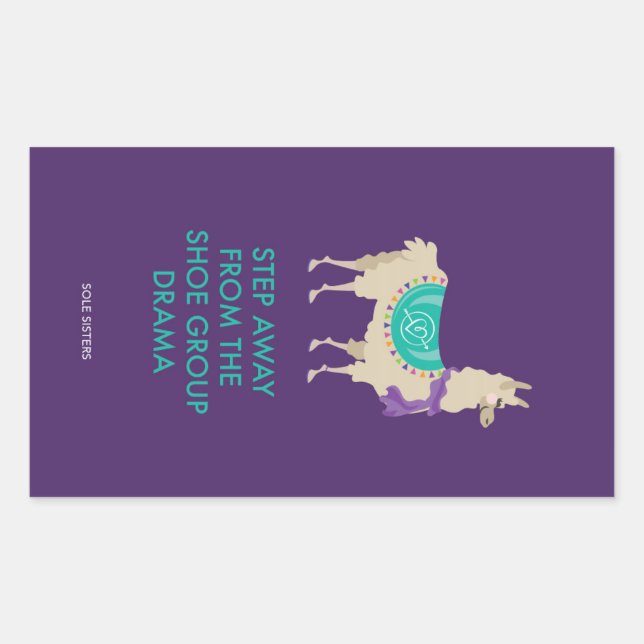 Sticker Rectangulaire Éloignez-vous de l'autocollant Llama Drama Group (Devant)