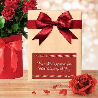 Sticker Rectangulaire Emballage Cadeau Romantique pour Anniversaire