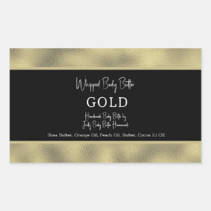 Sticker Rectangulaire Emballage de branding bain or feuille faux