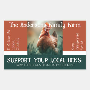 Sticker Rectangulaire Emballage de cartons d'oeufs Citation amusante pou