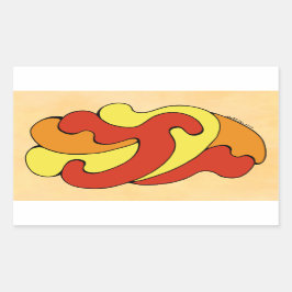 Sticker Rectangulaire Embracer les courbes (Jaune, Rouge, Orange)