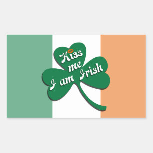 Sticker Rectangulaire Embrasse-moi Je suis irlandais