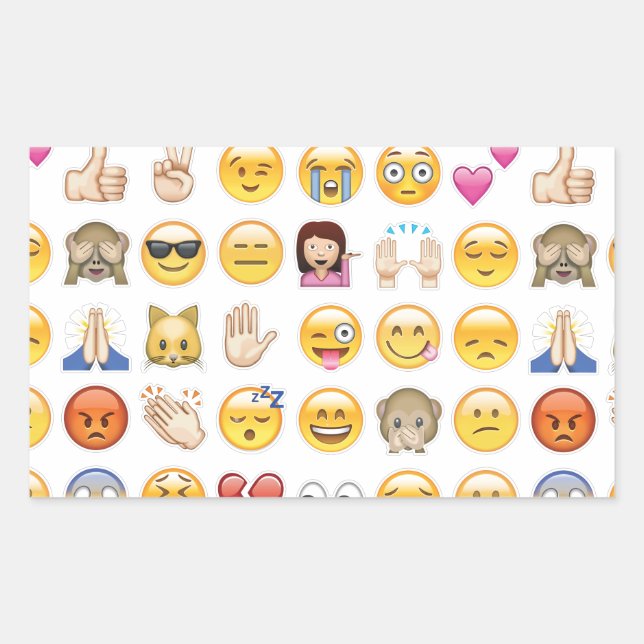 Sticker Rectangulaire émoticône (Devant)