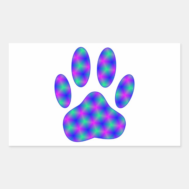 Sticker Rectangulaire Empreinte de patte cosmique (Devant)
