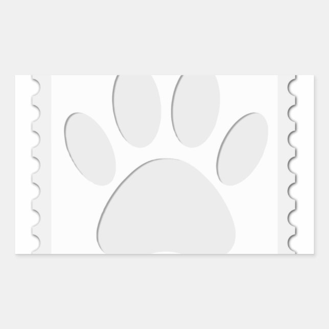 Sticker Rectangulaire Empreinte de patte de chien coupé (Devant)