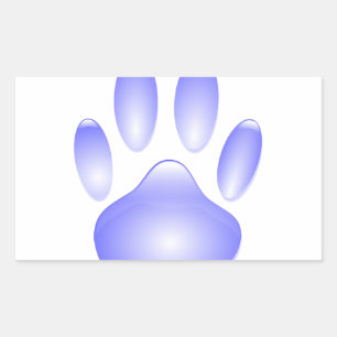 Sticker Rectangulaire Empreinte de patte de chien de verre