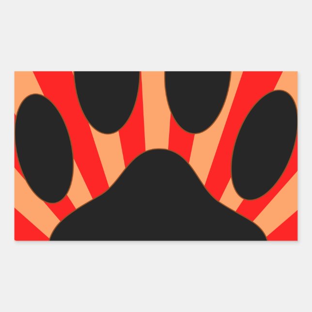 Sticker Rectangulaire Empreinte de patte de chien radiant (Devant)