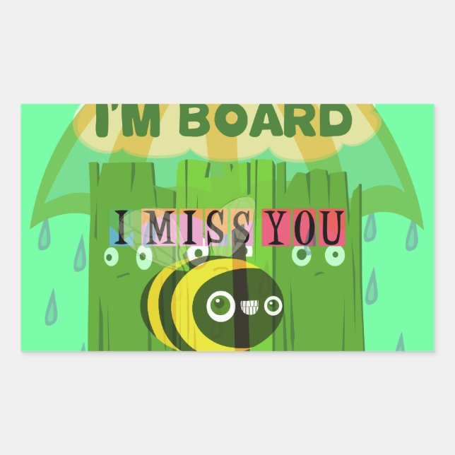 Sticker Rectangulaire En gros, vous me manquez : Texte inspirant (Devant)