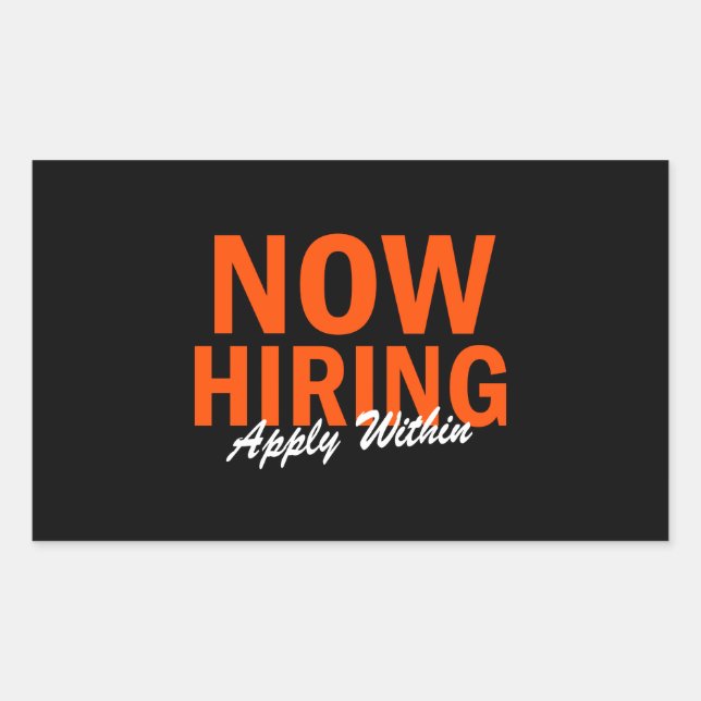 Sticker Rectangulaire En louant maintenant appliquez en dedans (Devant)