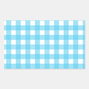 Sticker Rectangulaire En vichy bleu cérusé clair