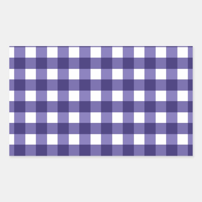 Sticker Rectangulaire En vichy bleu marine (Devant)