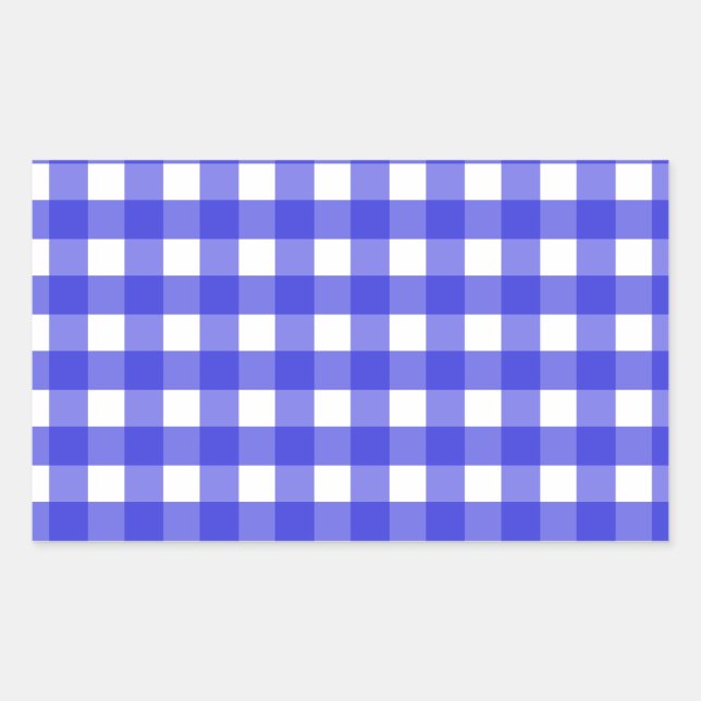 Sticker Rectangulaire En vichy bleu royal (Devant)