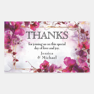 Sticker Rectangulaire 💗 Enchantement fuchsia : Aquarelle