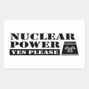 Sticker Rectangulaire Énergie nucléaire Oui Veuillez faire une déclarati