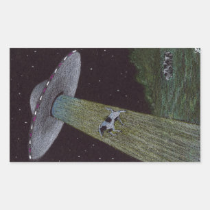 Sticker Rectangulaire Enlèvement d'Aliens