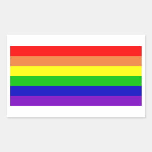 Sticker Rectangulaire Ensemble d'autocollant de drapeau d'arc-en-ciel