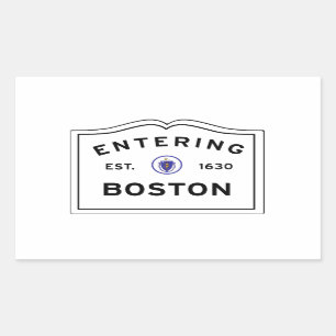 Sticker Rectangulaire Entrée de la ville de Boston MA