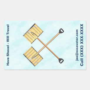 Sticker Rectangulaire Entreprise de tournage de neige