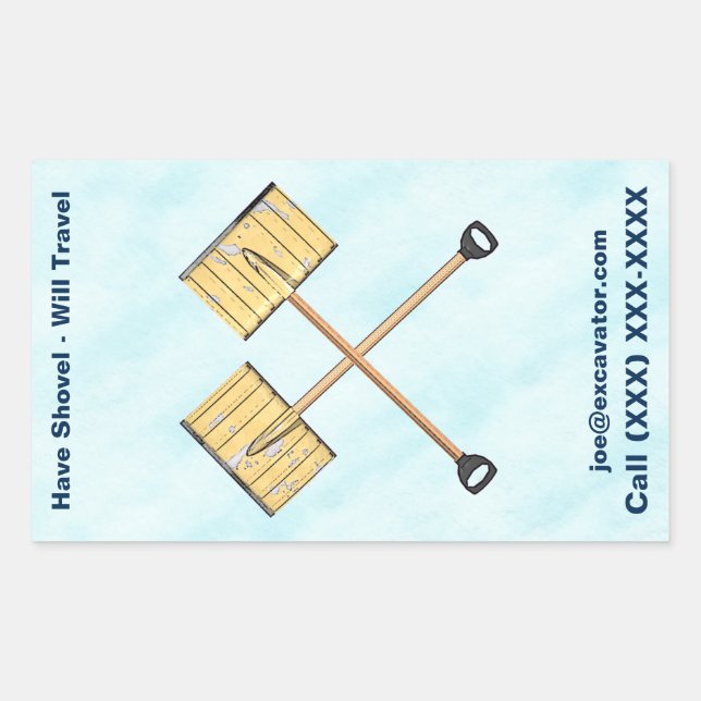 Sticker Rectangulaire Entreprise de tournage de neige (Devant)