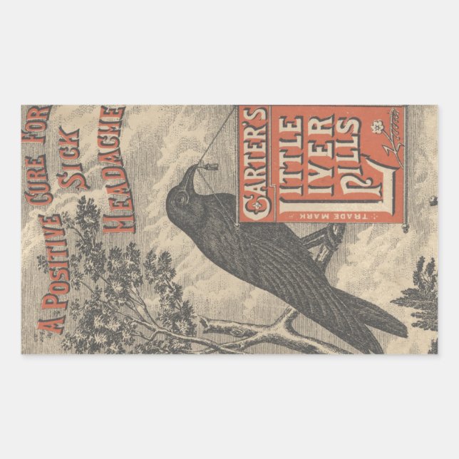 Sticker Rectangulaire Ephémère des pilules du petit foie de Carter (Devant)