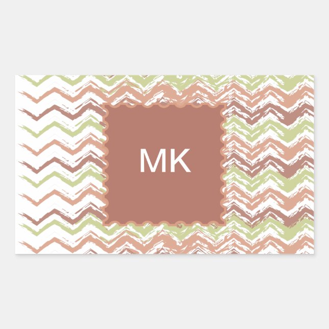 Sticker Rectangulaire Épice de scribble Chevron ZigZag (Devant)