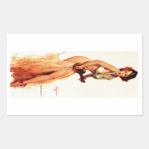 Sticker Rectangulaire Épineuse hawaïenne vers le haut