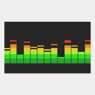 Sticker Rectangulaire Equalizer Vibes from the Beat of DJ Music decor