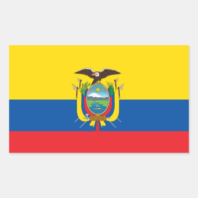 Sticker Rectangulaire Equateur* Bendera de Ecuador (Devant)