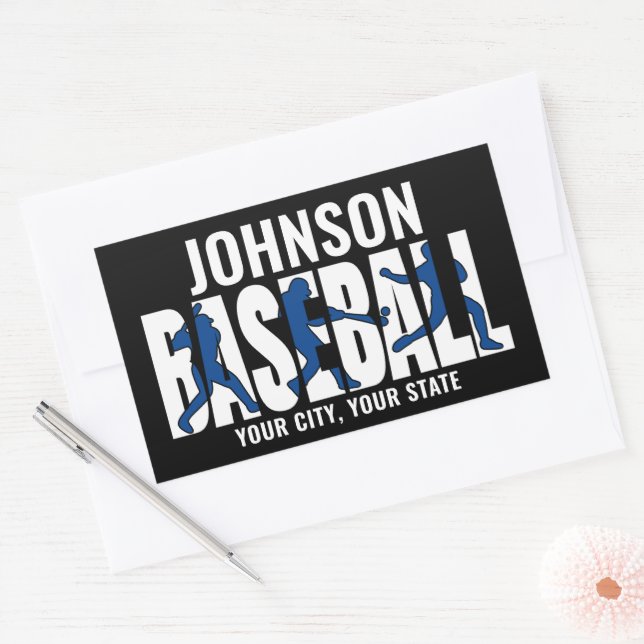 Sticker Rectangulaire Équipe de baseball AJOUTER NOM Champion Joueur de  (Enveloppe)
