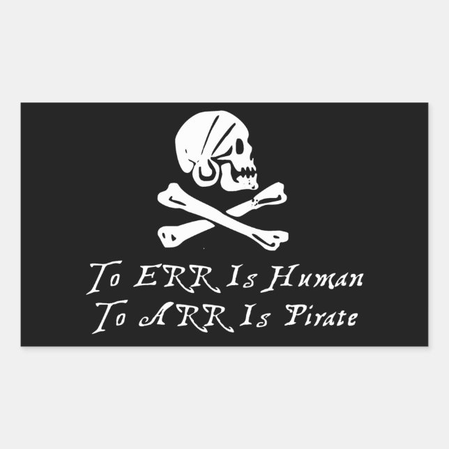 Sticker Rectangulaire Err Est Humain Arr Est Pirate (Devant)