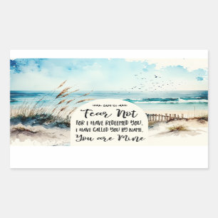 Sticker Rectangulaire Esaïe 43:1 Ne crains pas pour moi vous ai racheté 