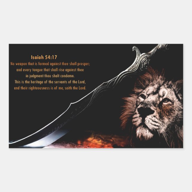 Sticker Rectangulaire Ésaïe 54:17 (Devant)