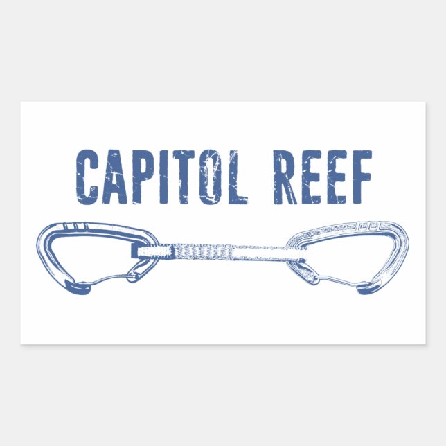 Sticker Rectangulaire Escalade de Capitol Reef Rock (Devant)