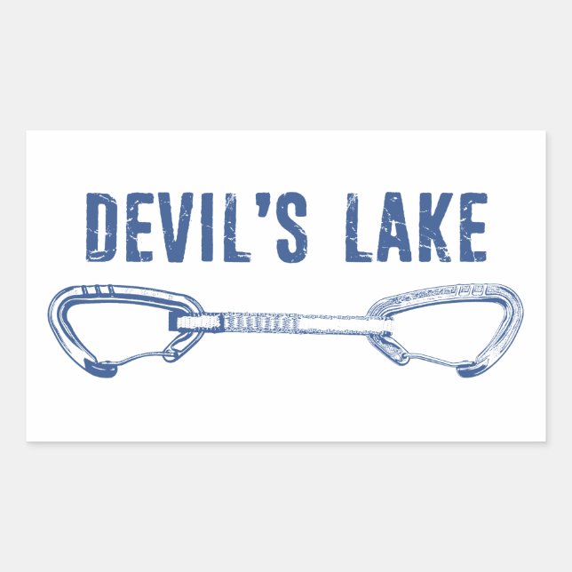 Sticker Rectangulaire Escalade de Devil's Lake Rock (Devant)