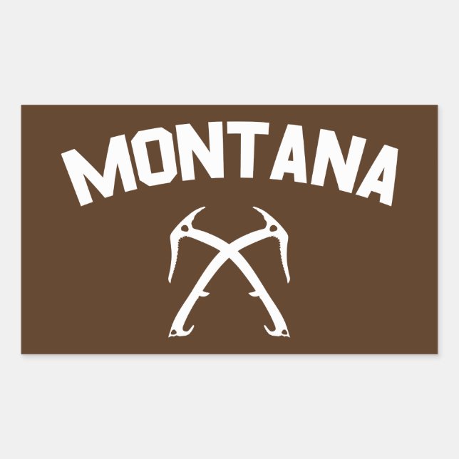 Sticker Rectangulaire Escalade de glace du Montana (Devant)