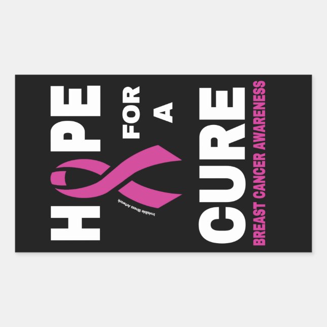 Sticker Rectangulaire Espoir d'une guérison...Cancer du sein (Devant)