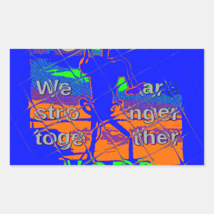 Sticker Rectangulaire Espoir psychédélique des Etats-Unis : Art Blue Uni