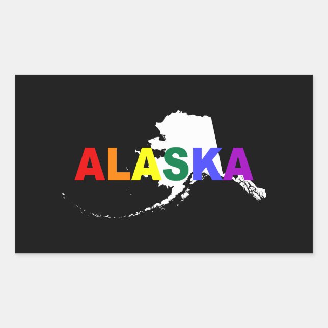 Sticker Rectangulaire État arc-en-ciel de l'Alaska 2 (Devant)