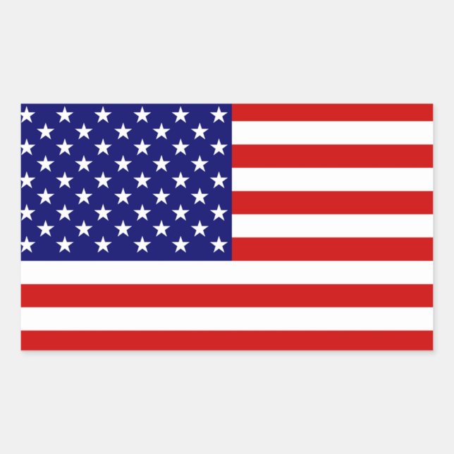 Sticker Rectangulaire État du pavillon des États-Unis (Devant)