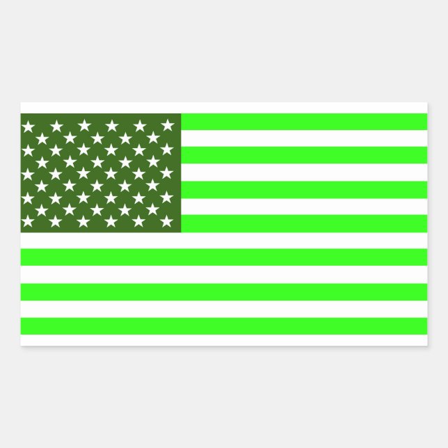 Sticker Rectangulaire etats-unis l'écologie du pays drapeau vert (Devant)