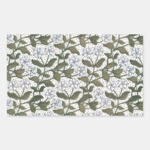Sticker Rectangulaire Été Périwinkel Fleur Plutôt Élégant Floral