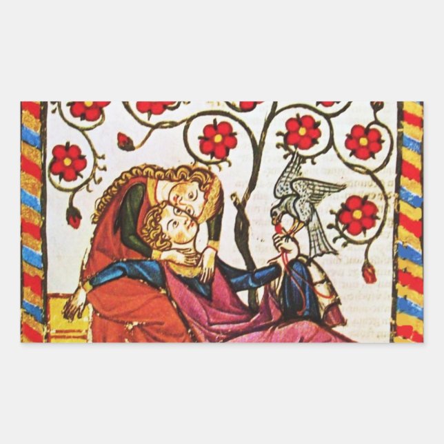 STICKER RECTANGULAIRE ETERNEL LOVE VALENTINE'S DAY PARCHMENT (Devant)