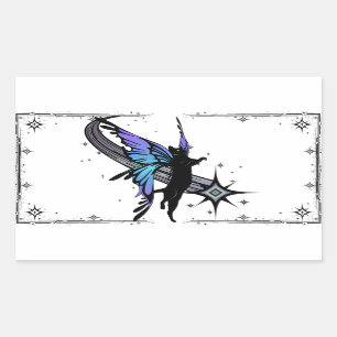 Sticker Rectangulaire Étoile de chat cosmique