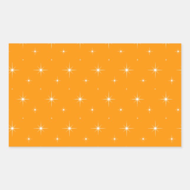 Sticker Rectangulaire Étoile Orange Et Lumineuse Motif Élégant (Devant)