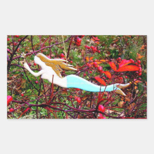 Sticker Rectangulaire étoile portant mermaid