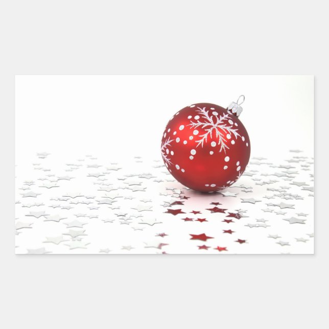 Sticker Rectangulaire Étoiles de Noël (Devant)